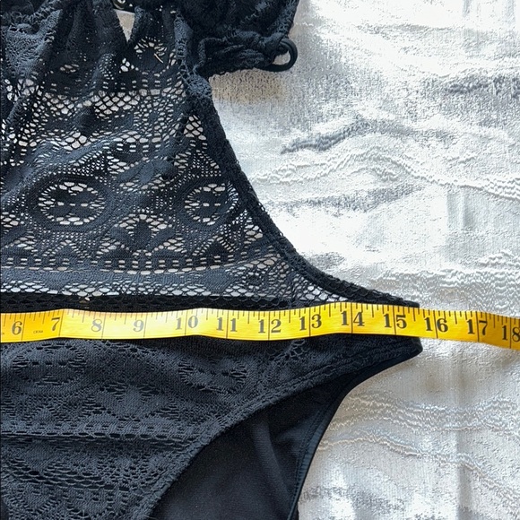 Xhilaration Black Lace One Piece Swimsuit - Picture 5 of 10